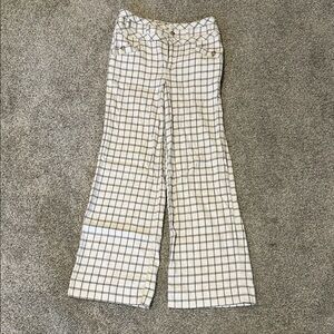 Anthropologie Black and White Checkered Wide Leg Pants size 4 EUC